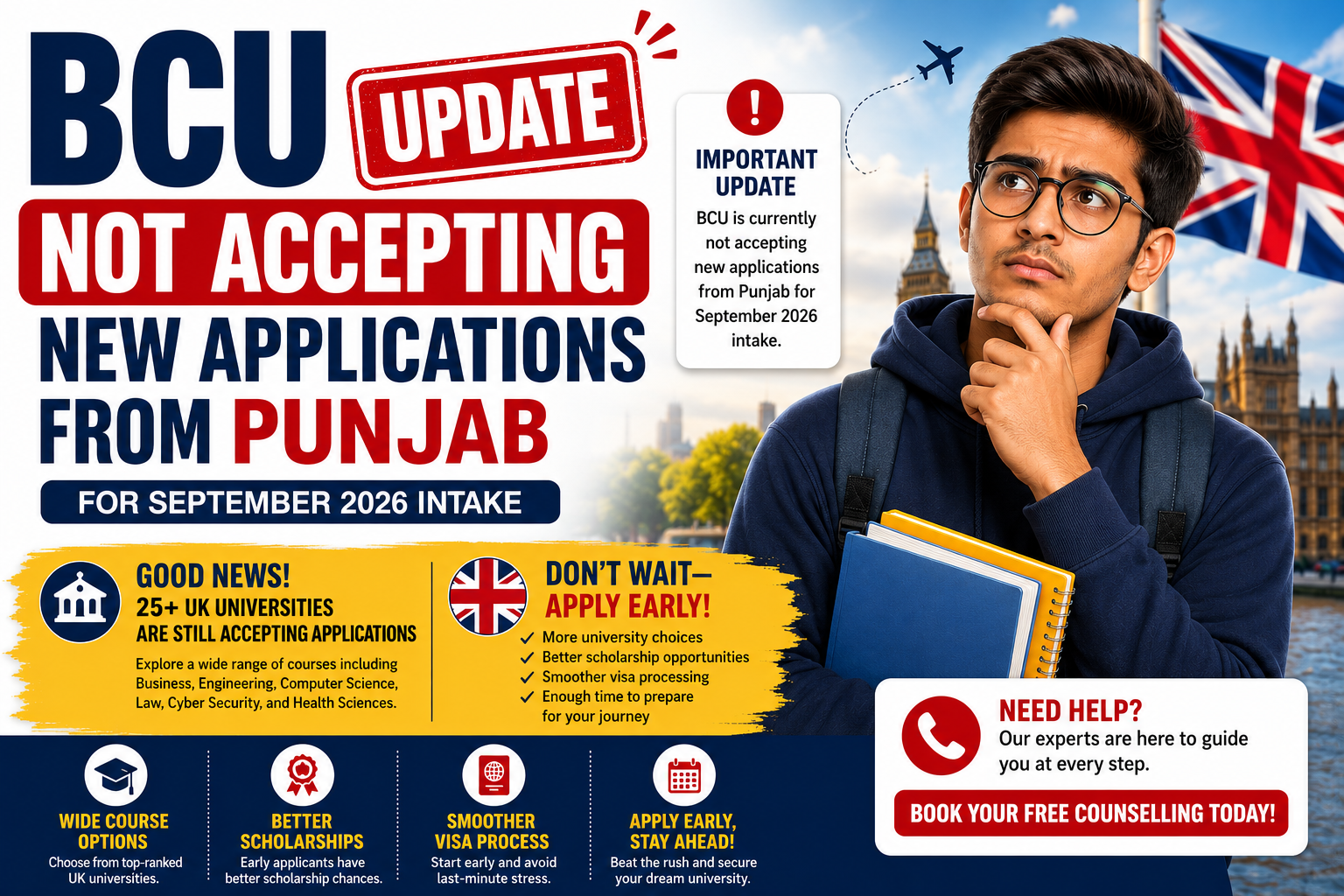 BCU Not Accepting New Applications from Punjab – What Does This Mean for Your UK Study Plans?